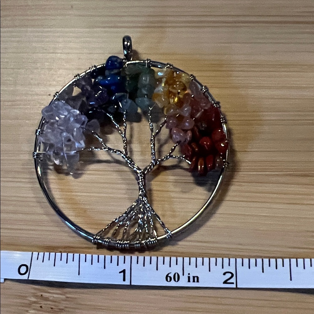 Multicolor Tree of Life Pendant Necklace for Women - Picture 2 of 2